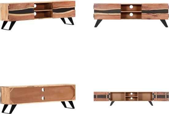 LAPOOH TV-kast 110x33x35 cm massief Firwood, tv-standaard, tv