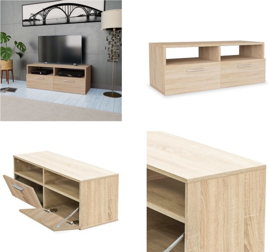 Tv-meubel 80x35x54 cm spaanplaat gerookt eikenkleurig Tv-meubel 80x35x54 cm spaanplaat gerookt eikenkleurig