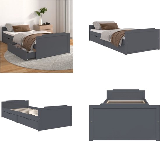 vidaXL Bedlades 2 st met wieltjes 80x55x17 cm massief grenenhout