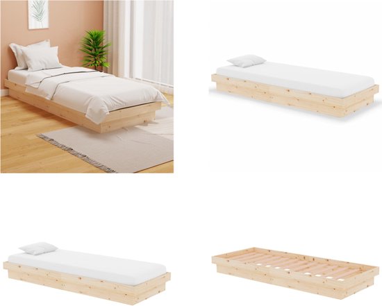 VidaXL Bedframe massief hout - Bedframe - Bedframes - Bed