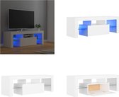 vidaXL Tv-meubel met LED-verlichting 120x35x40 cm wit - Tv-kast - Tv-kasten - Televisiekast - Televisiekasten