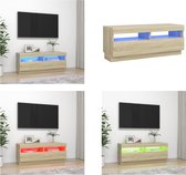 vidaXL Tv-meubel met LED-verlichting 100x35x40 cm sonoma eikenkleurig - Tv-kast - Tv-kasten - Televisiekast - Televisiekasten