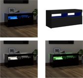 vidaXL Tv-meubel met LED-verlichting 90x35x40 cm zwart - Tv-kast - Tv-kasten - Televisiekast - Televisiekasten
