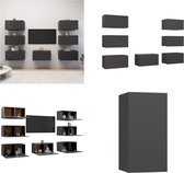 vidaXL Tv-meubelen 7 st 30-5x30x60 cm spaanplaat grijs - Tv-kast - Tv-kasten - Televisiekast - Televisiekasten