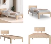 vidaXL Bedframe massief hout 75x190 cm 2FT6 Small Single - Bedframe - Bedframes - Bed - Bedbodem