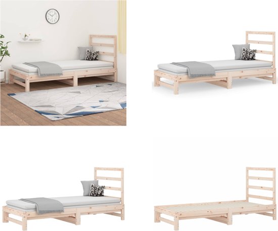 vidaXL Slaapbank 90x200 cm massief grenenhout, bedbank