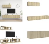 vidaXL Tv-meubelen 3 st spaanplaat sonoma eikenkleurig - Tv-kast - Tv-kasten - Televisiekast - Televisiekasten
