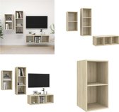 vidaXL 3-delige Tv-meubelset spaanplaat sonoma eikenkleurig - Tv-kastenset - Tv-kastensets - Tv-kasten - Tv-meubelset