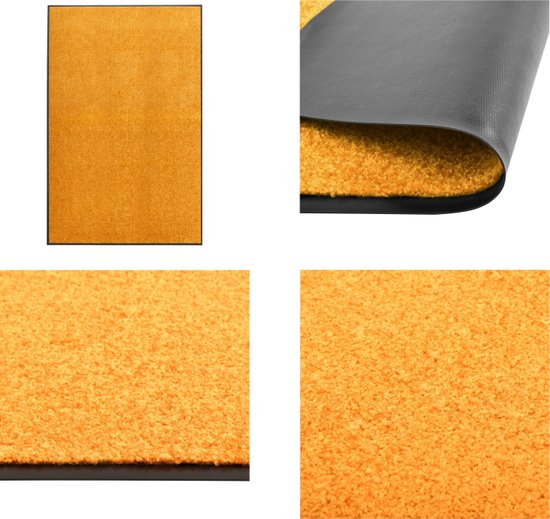 vidaXL Deurmat wasbaar 120x180 cm oranje - Mat - Matten - Deurmat - Deurmatten