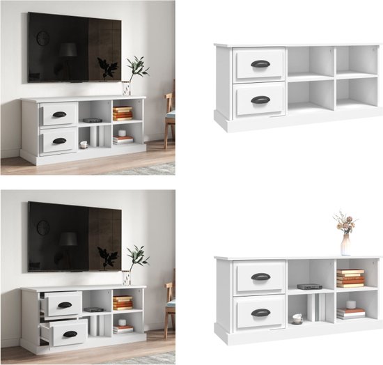 vidaXL Tv-meubel met LED-verlichting 100X35,5x25 cm wit
