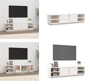 vidaXL Tv-meubel 156x40x40 cm massief grenenhout wit - Tv Meubel - Tv Meubels - Tv Kast - Tv Kasten