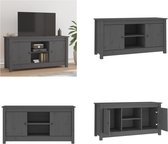 vidaXL Tv-meubel 103x36-5x52 cm massief grenenhout grijs - Tv-kast - Tv-kasten - Tv-meubel - Hifi-meubel