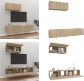 vidaXL 3-delige Tv-meubelset bewerkt hout sonoma eikenkleurig - Tv-kast - Tv-kasten - Tv-meubel - Hifi-meubel