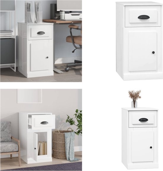 thumbnail: VidaXL Bijzetkast Zwart Eiken 40 X 50 X 75 Cm - Moderne Opbergkast Met Lades En Deuren Voor Woonkamer