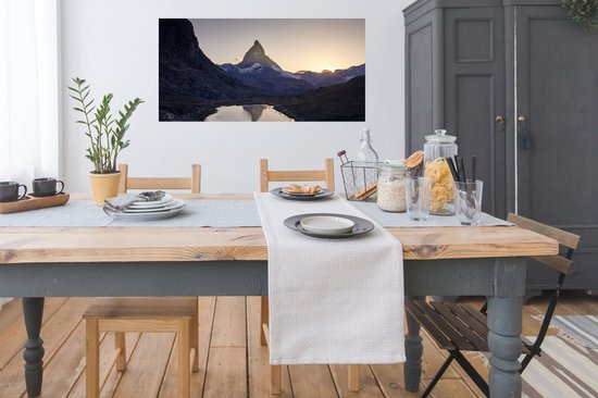 Affiche Le Cervin et le Riffelsee au lever du soleil en Suisse - 120x60 cm