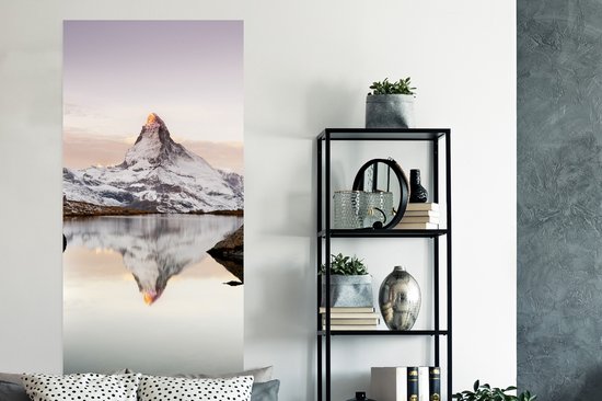 Affiche Vue du Stellisee sur le Cervin en Suisse - 75x150 cm