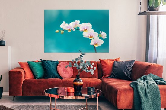 Affiche Orchidée - Fleurs - Plante - Wit - Violet - 120x90 cm
