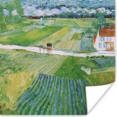 Poster Landschap met koets en trein - Vincent van Gogh - 30x30 cm