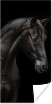 Poster Paard - Dier - Zwart - 60x120 cm