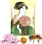 Mitomo Royal Jelly & Sakura Gezichtsmasker - Intens Voedende Face Mask Met Glycerine - Hyaluronzuur - Anti Glycatie - Japans Skincare Rituals Gezichtsverzorging Vrouw - 25g