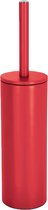 Spirella Luxe Toiletborstel in houder Cannes - rood - metaal - 40 x 9 cm - met binnenbak