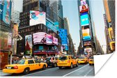 Times Square gele taxis foto afdruk Poster 60x40 cm - Foto print op Poster (wanddecoratie woonkamer / slaapkamer) / Amerikaanse steden Poster