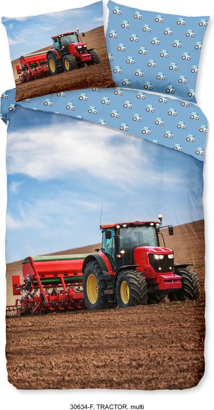 Good Morning Kinderdekbedovertrek "tractor" - Multi - (140x200/220 cm) - Katoen Flanel