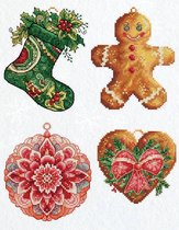 Borduurpakket Luca-S - Christmas Decorations 2 (plastiek stramien) - JK043
