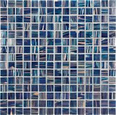 The Mosaic Factory Amsterdam - Tegel - Mozaïektegel - 32.2x32.2x0.4cm - Blauw, Goud - - 1.04m²/9 Stuks