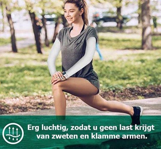 Travelhawk Arm Sleeve - Sleeve - Sleeves - Armstukken - Armstukken Wielrennen - Zonbescherming - 2 stuks - Wit - Maat L van Travelhawk — afbeelding 4