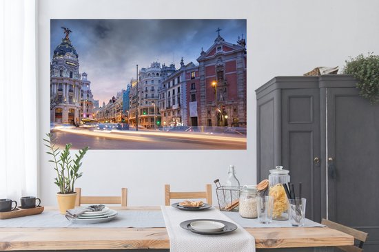 Poster Madrid by night 150x75 cm - Tirage photo sur Poster (décoration murale salon / chambre) / Poster Villes