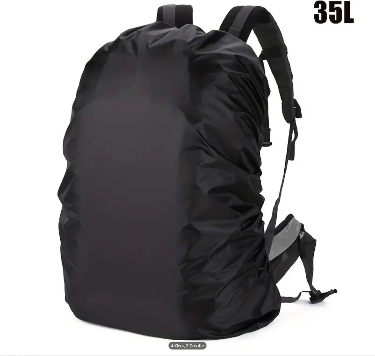 Luxe universele regenhoes voor rugzak 25L tot 35L - Zwart - Inclusief opberg tas - BACK TO SCHOOL