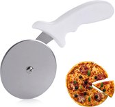 Pizzasnijder, roestvrij stalen pizzasnijder, pizzaroller, handige pizzasnijder, roprofessionele pizzasnijder met antislip handvat en vingerbescherming - huiskake-gadgets (wit)