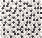 Mosaic Factory London 1,9x0,5x0,5cm pour sol intérieur et extérieur Rond Céramique blanc / gris / noir mix