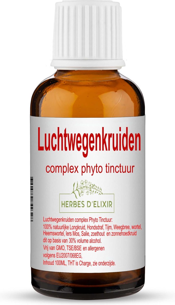 Goedkoopste Herbes D'elixir Luchtwegenkruiden Tinctuur – 100 ml – 100 Natuurlijk - Voedingssupplementen