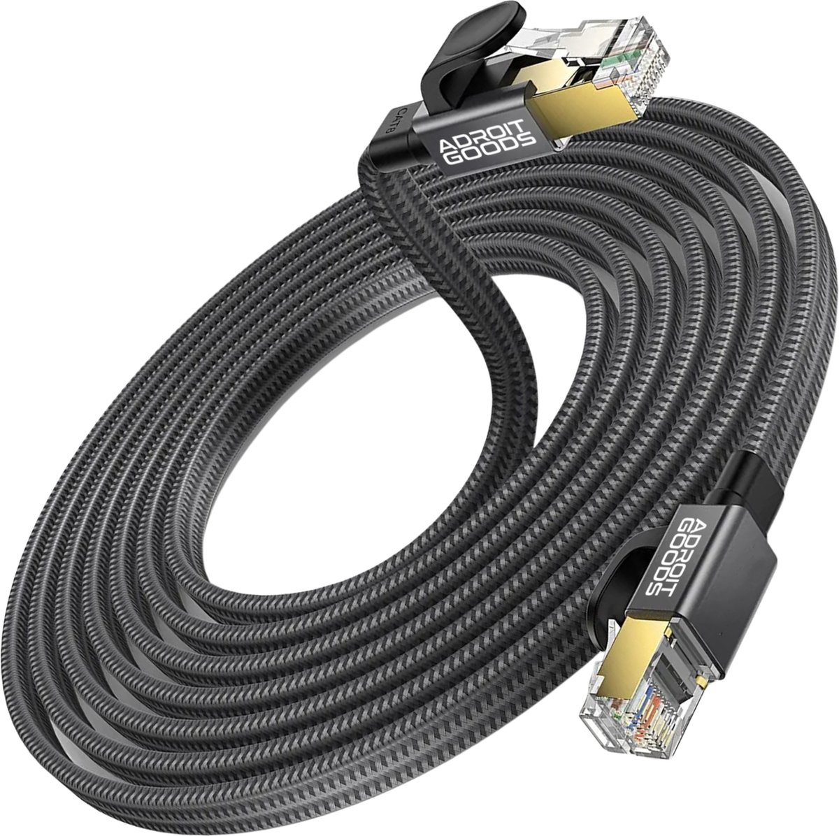 AdroitGoods Internetkabel Cat 8 - Netwerk/Ethernet kabel - F/FTP - 40Gbps 2000Mhz SFTP RJ45 Flat Netwerkkabel - Afgeschermd - 2 Meter