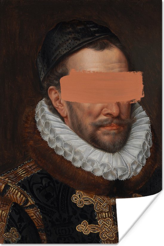 Décoré du vieux maître Adriaen Thomasz avec un coup de peinture 120x180 cm XXL / Groot format!