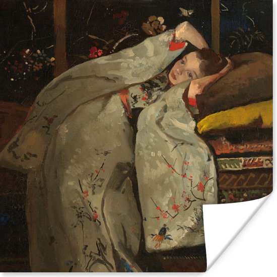 Poster Meisje in witte kimono - Schilderij van George Hendrik Breitner - 50x50 cm
