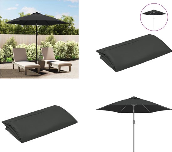 vidaXL Vervangingsdoek voor parasol 300 cm antracietkleurig - Vervangend Doek - Vervangende Doeken - Vervangingsdoek - Vervangingsdoeken