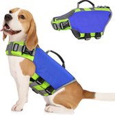 Hondenzwemvest, reflecterend hondenzwemvest, instelbaar reddingsvest, ripstop Lifesaver met sterke drijfkracht en reddingsgreep, hondenzwemhulp voor zwemmen, boottochten, M donkerbruin
