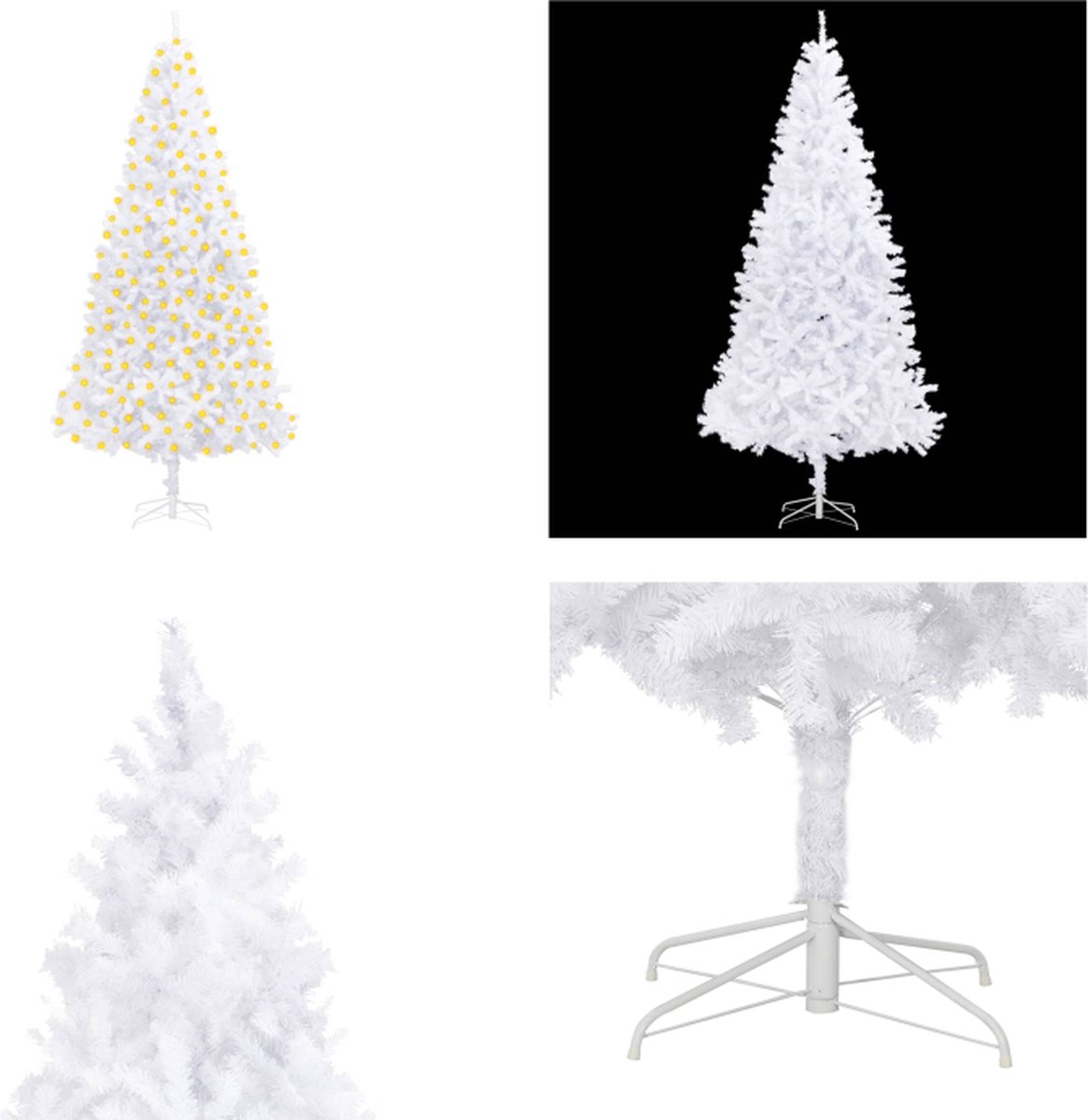 vidaXL Kunstkerstboom met LED's 300 cm wit - Kunstkerstboom - Kunstkerstbomen - Kerstboom - Kerstdecoratie