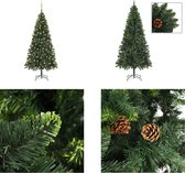 vidaXL Kunstkerstboom met LED's en kerstballen 210 cm groen - Kunstkerstboom - Kunstkerstbomen - Kerstboom - Kerstdecoratie