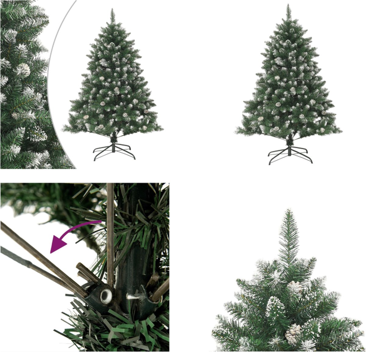 vidaXL Kunstkerstboom met standaard 120 cm PVC - Kerstboom - Kerstbomen - Kunstboom - Kunstkerstboom