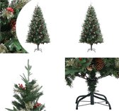 vidaXL Kerstboom met dennenappels 225 cm PVC en PE groen - Kerstboom - Kerstbomen - Kunstkerstboom - Kunstkerstbomen