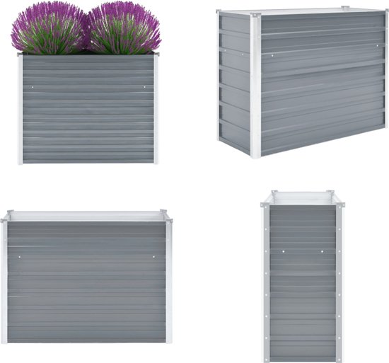 VidaXL Plantenbak verhoogd 160x80x77 cm gegalvaniseerd staal groen