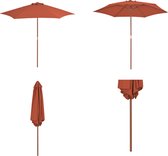vidaXL Parasol met houten paal 270 cm terracotta - Parasol - Parasols - Buitenparasol - Buitenparasols