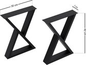 Stalen onderstel Karvia set van 2 tafelpoot 42x30x7 cm zwart