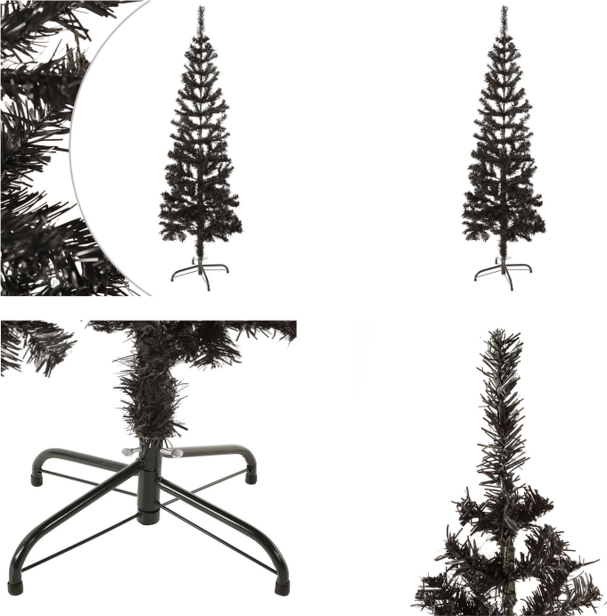 vidaXL Kerstboom smal 120 cm zwart - Kerstboom - Kerstbomen - Smalle Kerstboom - Smalle Kerstbomen