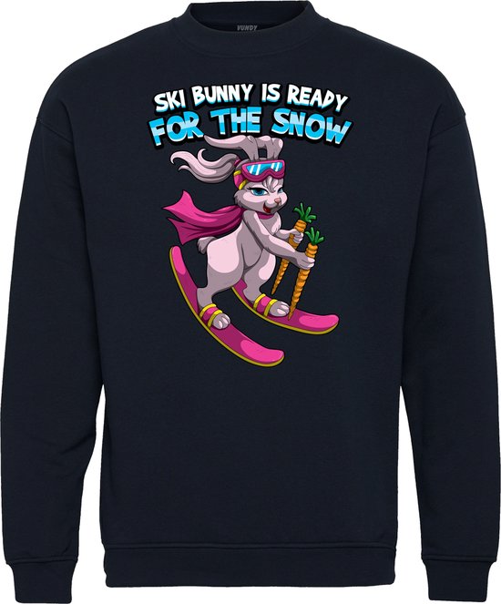 Sweater Ski Bunny Is Ready | Apres Ski Verkleedkleren | Fout Skipak | Apres Ski Outfit | Navy | maat 116/128