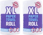 Keukenpapier XL -2 Rollen van 100 Vellen, 3-laags, Extra Grote Rol